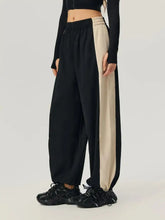 Drawstring Hem Contrast Elastic Waist Pants Woman Pants