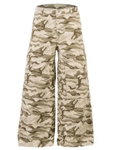 Men's Wide Leg Camo Print Cargo Pants Camouflage Woman Sweatpants