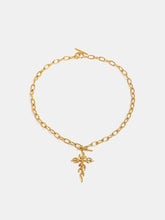 18K Gold-Plated Stainless Steel Cross Necklace Gold One Size Fashion Jewelry
