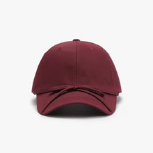 Tied Bow Cotton Baseball Cap Burgundy One Size Hats