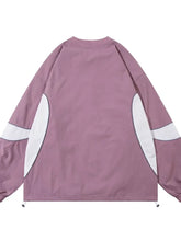 Men's Color Block Letter Round Neck Sweatshirt Mens Tops