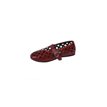 Round Toe Flats Slip-Ons Burgundy Woman Loafers