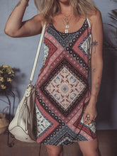 Geometric Paisley Print Cami Mini Dress Woman Casual Dress