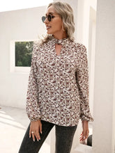 Ivy Lane Floral Print Long Sleeve Mock Neck Blouse Woman Blouses