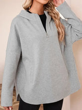 Quarter Zip Long Sleeve Hoodie Woman Sweatshirts