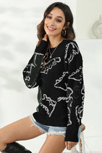 Dinosaur Print Pullover Sweater Sweater Pullovers