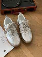 Striped Lace Up Sneakers Silver Woman Sneakers