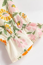 Printed Notched Flounce Sleeve Mini Dress Casual Dresses