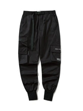 Men's Plus Size Casual Cargo Joggers with Elastic Cuffs Black Woman Sweatpants