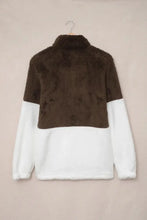 Color Block Half Zip Long Sleeve Fuzzy Sweatshirt Woman Sweatshirts