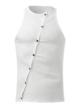 Men's Full Size Cutout Round Neck Tank Plus Size White Mens Tops