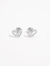 925 Sterling Silver Inlaid Zircon Heart Earrings Earrings
