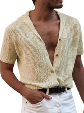 Men's Full Size Button Down Short Sleeve Shirt Plus Size Mens Tops