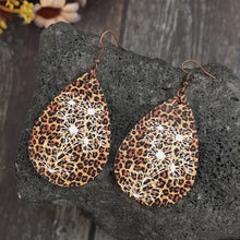 Leopard PU Leather Teardrop Shape Earrings Earrings