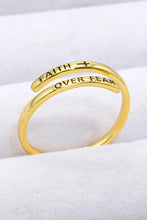 FAITH OVER FEAR Bypass Ring Gold One Size Rings