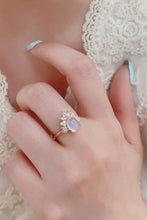 High Quality Natural Moonstone 18K Rose Gold-Plated 925 Sterling Silver Ring Rings