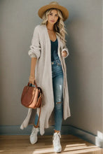 Open Front Side Slit Cardigan Woman Outerwear