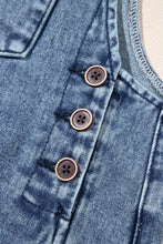 Distressed Bib Pocket Wide Leg Denim Overalls Denim Overalls