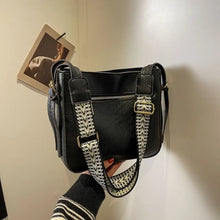 PU Leather Adjustable Strap Shoulder Bag Black onesize Shoulder Bags