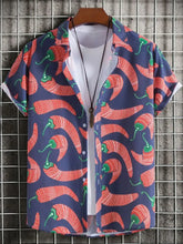 Men's Pepper Printed Button Down Shirt Printed Mens Tops