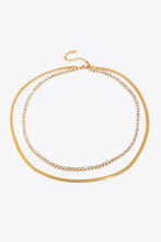 Double-Layered Inlaid Zircon Stainless Steel Necklace Necklaces