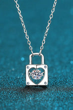 Adored Moissanite Lock Pendant Necklace Silver One Size Necklaces