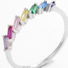 925 Sterling Silver Contrast Zircon Ring Fashion Jewelry