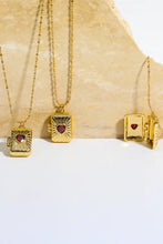Heart Zircon Box Pendant Copper Necklace Necklaces