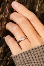 925 Sterling silver Inlaid Zircon Heart Open Ring Silver 7 Rings