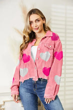 Heart Sequin Dropped Shoulder Jacket Blush Pink Woman Outerwear