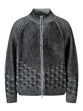 Men's Ribbed Zip-Up Cardigan Black Cardigans