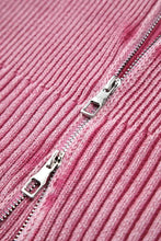 Double Take Ribbed Off-Shoulder Zip Up Long Sleeve Cardigan Woman Outerwear