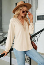 V-Neck Long Sleeve Blouse Woman Blouses