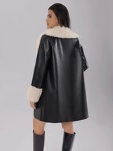 Fuzzy Long Sleeve Longline Coat Woman Outerwear