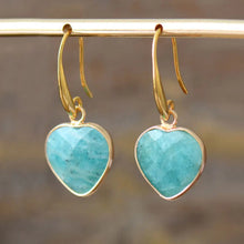 Natural Stone Heart Drop Earrings Earrings