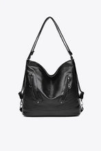 PU Leather Shoulder Bag Black One Size Handbags