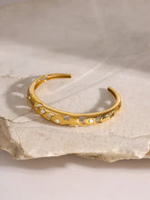 Stainless Steel Inlaid Rhinestone Cutout Bracelet Bracelets