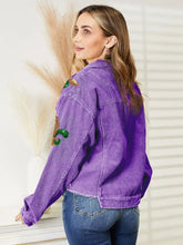 Sequin Raw Hem Jacket Purple Woman Outerwear