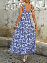 Perfee Slit Smocked Square Neck Printed Maxi Cami Dress Woman Maxi Dress