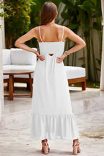 Smocked Spaghetti Strap Ruffle Hem Dress Woman Maxi Dress