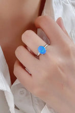 925 Sterling Silver Opal Solitaire Ring Sky Blue Rings