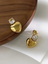 18K Gold-Plated Inlaid Zircon Heart Drop Earrings Earrings