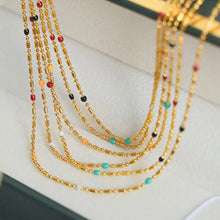 18K Gold-Plated Oil Drip Bead Necklace Necklaces