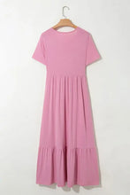 Solid Color High Waist Pocketed Tee Dress Casual Dresses