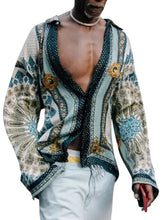 Men's Full Size Collared Neck Long Sleeve Shirt Plus Size Mens Tops