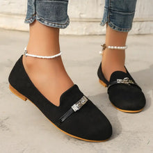Round Toe Flat Suede Slip-Ons Woman Loafers