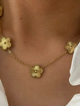 18K Gold Plated Flower Pendant Necklace Fashion Jewelry