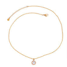 18K Gold-Plated Moonstone Iridescent Pendant Necklace Fashion Jewelry