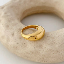 18K Gold Plated Stainless Steel Dome Ring Fashion Jewelry