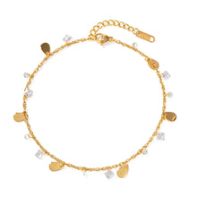 18K Gold Plated Synthetic Crystal Charm Anklet Fashion Jewelry